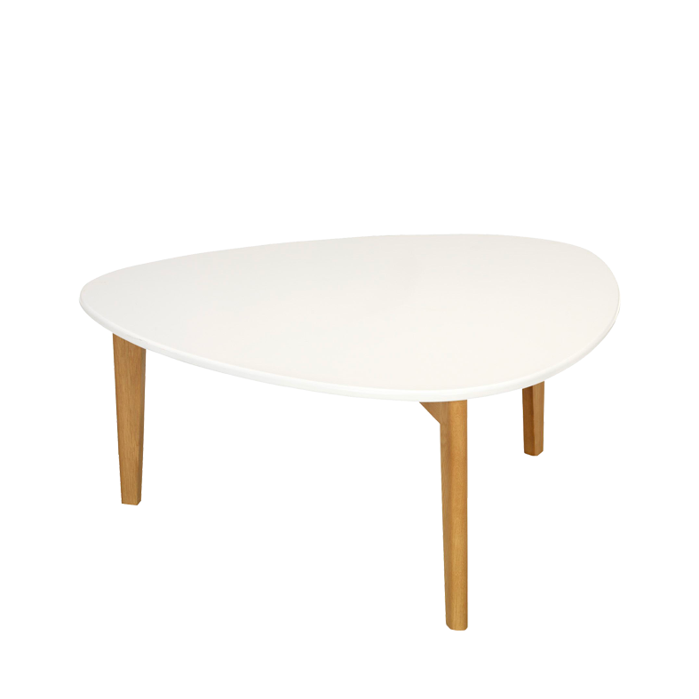 table-blanche-basse-pieds-chene